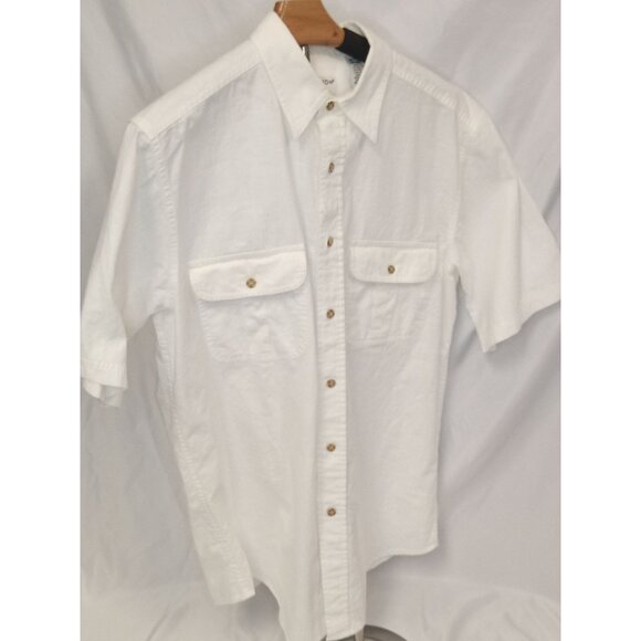 Covington Basic Editions Tan White Button Down Collared Shirts Size Medium - Picture 5 of 14